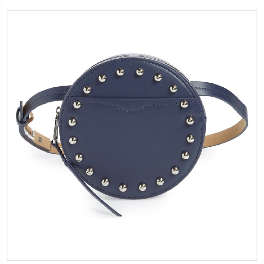 Rebecca Minkoff Navy Round Studded Belt Bag